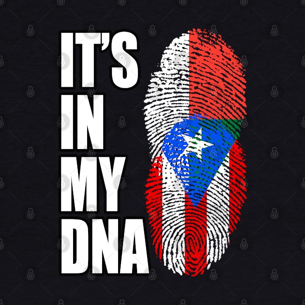 Puerto Rican And Malagasy Mix DNA Flag Heritage by Just Rep It!!